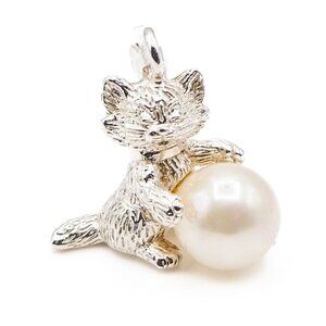 Thomas Sabo Rare Kitten Sterling Silver Charm Pendant With Freshwater Pearl